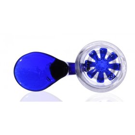 14 To 19 MM Dual Use Male Dry Herb Bowl With Built In Star Shaped Glass Screen Blue New