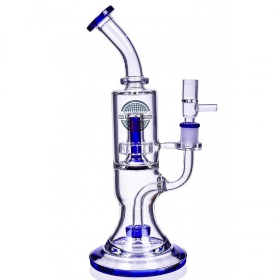 Sapphire Rig 12\" Double Showerhead Dab Rig With 14MM Male Banger Bowl New