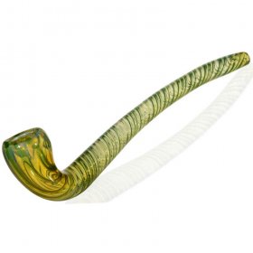 12" Candy Striped Sherlock Glass Hand Pipe Green Apple New