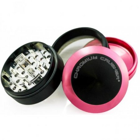 Mighty Morphin Pink Ranger Chromium Crusher Convex Cap Dual Four-Part Grinder 62MM Pink New