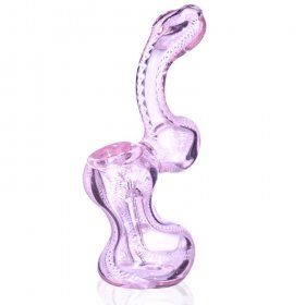 6" Twisted Art Swirled Bubbler Tinted Pink New