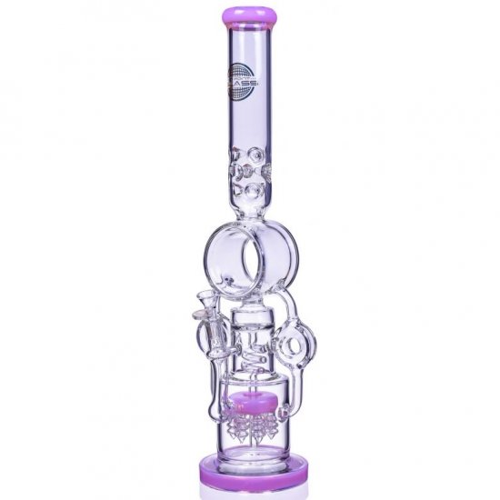 The Quidditch 21\" Triple Donut Multi Perc Bong Pink New