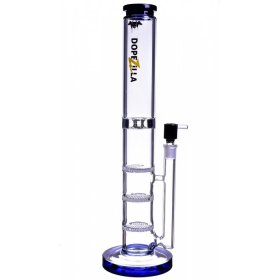 16" Extra Heavy Triple Honeycomb Perc Bong Water Pipe With Matching Bowl Black New