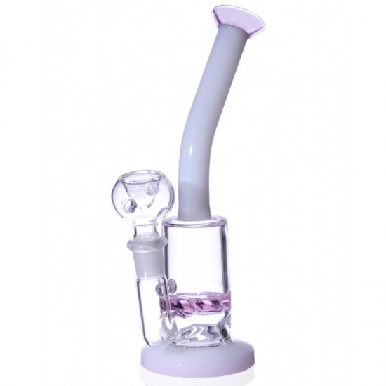 8\" Turbine Honeycomb Water Pipe - Pink Tilted New