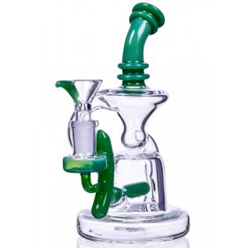 Millennium Force Inline Perc to 2 Arm Recycler Bong Green New