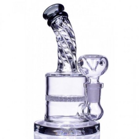 The Smokebrust 6" Tilted Honeycomb Bong Water Pipe Clear Black New