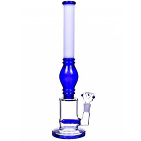 14" Inline Perc Bong Water Pipe Blue New