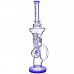 Smoking Prince Lookah 17" Inline Recycler Perc Bong Blue New