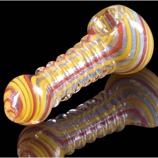 3\" Swirled Design Glass Hand Pipe New