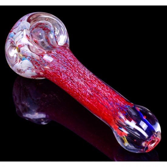 5\" Spotted Fritted Glass Spoon Hand Pipe New