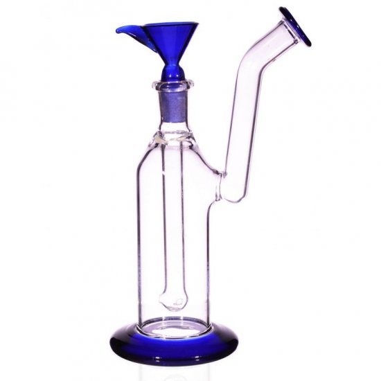 7\" Bubbler With Removable Matching Dry Herb Bowl Blue New