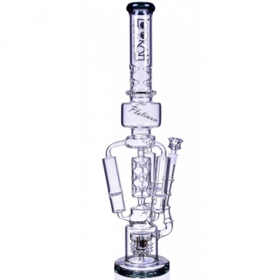The Imperial Lookah 23\" Sprinkler Perc to Triple Honeycomb Chamber Bong Black Ice New