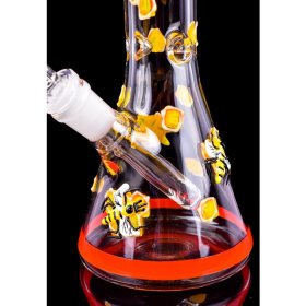Firebee's 11" Honeycomb Glow In The Dark Beaker Bong New