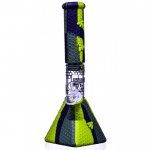 SMOKE PYRAMID 11" STRATUS PYRAMID SILICONE BONG WITH 19MM DOWN STEM AND 14MM BOWL GREENISH BLACK New