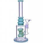 12 Double Hammer to Cake Layered Perc Bong New