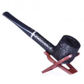 6.5" Grand Wooden Pipe Carved Ebony New