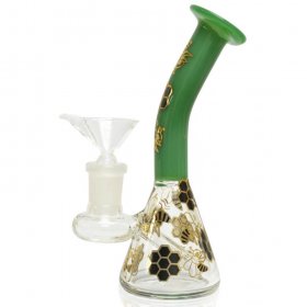 5" Holographic Golden Honeycomb Water Pipe Green New