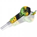 Stratus 4" Silicone Hand Pipe 2 In 1 With Honey Dab Straw Greenish Black New