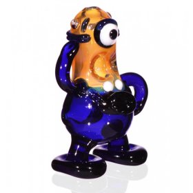 The Abducted Minion - 4 Orange and Blue One-Eyed Alien Hand Pipe New