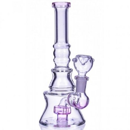 The Apex 8" Concave Design Matrix Perc Bong Pink New