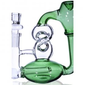 7" DNA Helix Twist Recycler Green New