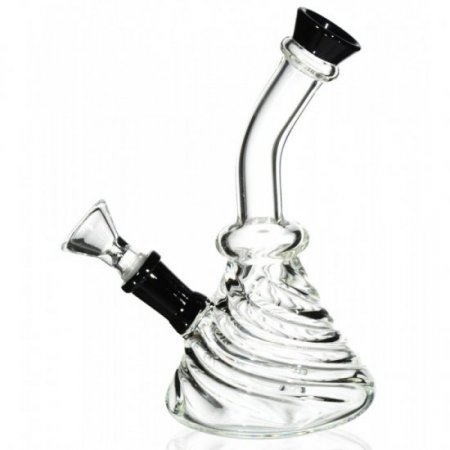 The Whirlpool Glass Bong 7 Beaker Bottom Bong with Clear Spirals Assorted colors New