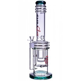 Chill Glass 17" Bong with Triple Honeycomb Percs Very Thick and Heavy Teal New