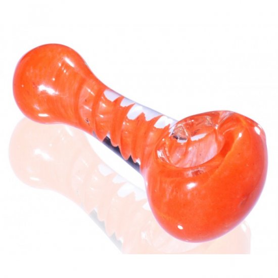 3\" Twisted Spiral Hand Pipe - Orange New