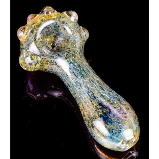 The Galaxy Saga - 4.5\" Heavily Golden Fumed Fritted Pipe New