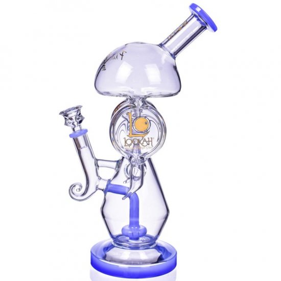 The Smokescope Lookah 13\" Platinum Coil to Showerhead Perc Coil Recycler American Blue New