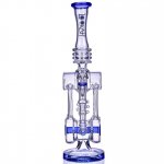 Twin Turbo Lookah 16" Double Barrel Recycler Bong Clear Blue New