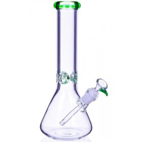 12" Thick Clear Beaker Base Bong Water Pipe Assorted Colors New