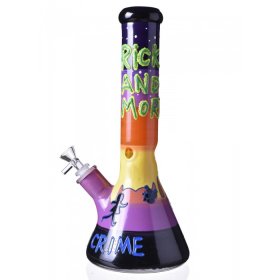 Partners in Crime Space Adventure 13" Rick and Morty Inspired Bong Glow In The Dark Beaker Bong New