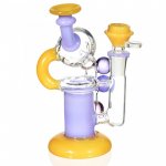 The Wizard s Flute 6 Burnt Yellow Purple Recycler Bong New