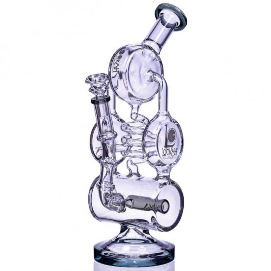 The Maze Lookah 13\" Spiral Coil Perc Recycler Bong Ash Black New