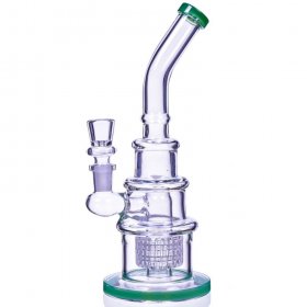 12" Slotted 4 Arm Tree Perc Glass Bong Water Pipe Girly Hot Purple Bong New
