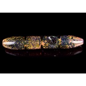 The Wormhole - 6 Golden Sea Frit Work Steamroller Glass Hand Pipe New