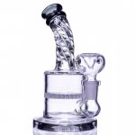 The Smokebrust 6" Tilted Honeycomb Bong Water Pipe Clear Black New