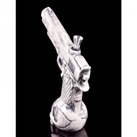 John Wick's Pistol 9" Skull Face Ceramic Bubbler New