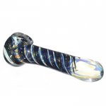 4" Twisted Dichro Glass Pipe - Black New