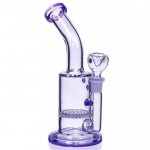 7" Honeycomb Water Pipe With Dry Herb Bowl Purple New