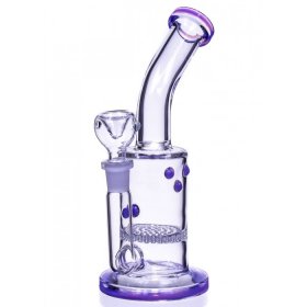 7" Honeycomb Water Pipe With Dry Herb Bowl Purple New