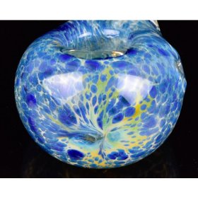 Blue Lagoon - 3.5 Golden Fumed Fritted Glass Pipe New
