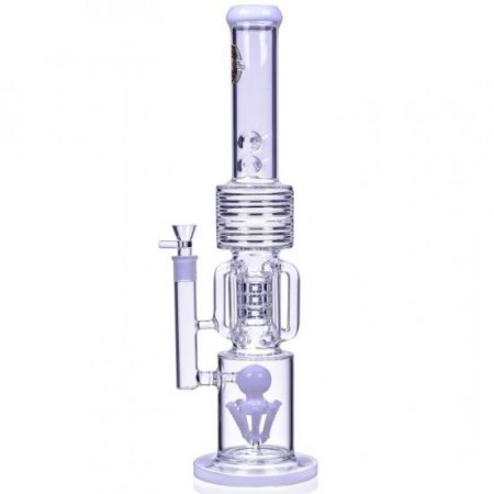 Smoke Runner On Point Glass 20" 6 Arm w/ Sprinkler Perc Bong White New