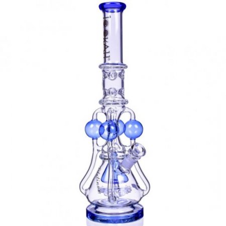 The Amazonian Trophy LOOKAH PLATINUM SERIES 19" SMOKING BONG WITH 4 CIRCULAR CHAMBER RECYCLER AND SPRINKLER MUSHROOM PERC Sky Blue New