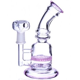 7" Honeycomb Girly Bong With Dry Herb Bowl Baby Pink New