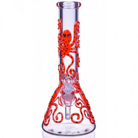 Smokeyoctopus 13" Glow In The Dark Beaker Bong New