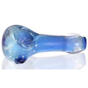 3.5" Marble Fritter Glass Pipe - Blue New