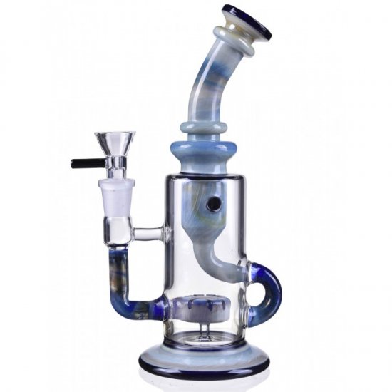 10\" Fab Egg Recycler Bong Water Pipe with 14mm Male Bowl Aqua Blue New