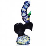 6" Spotted Bubbler Pipe Fumed New